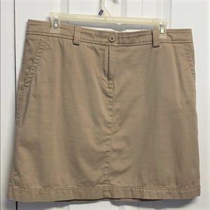 LL Bean Khaki Skirt Size 18 Beige